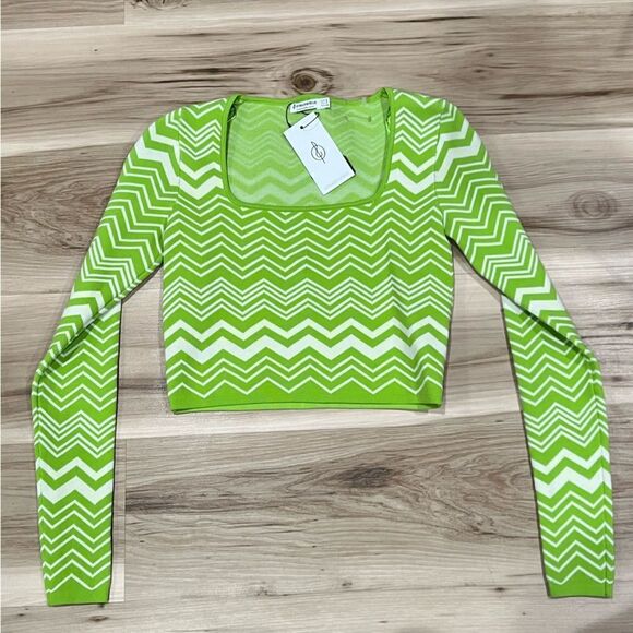 NEW Stradivarius Square Neck Long Sleeve Women’s Small - Picture 1 of 4